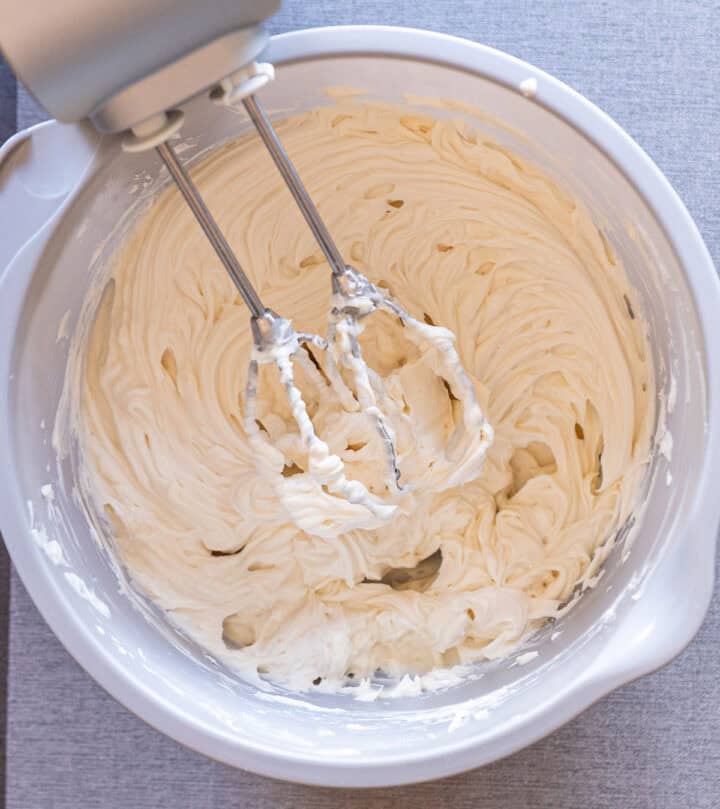 Mixing in the rest of the ingredients.