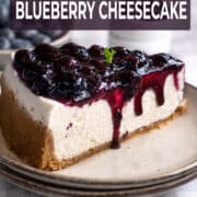 No-bake blueberry cheesecake for Pinterest.