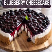 No-bake blueberry cheesecake for Pinterest.
