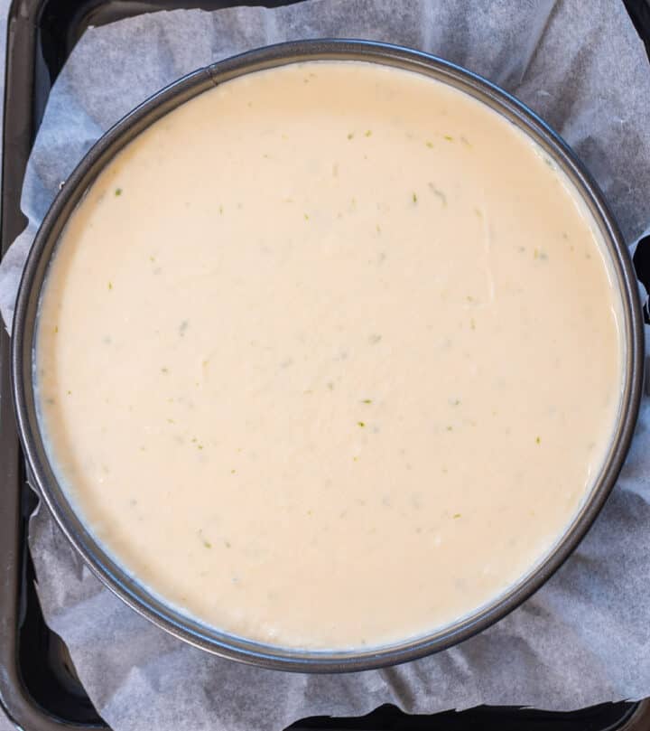 Baking key lime cheesecake without water bath.