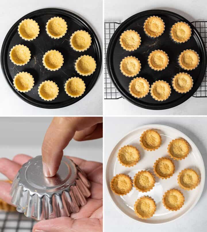 Baking tart shells.