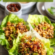 Asian chicken lettuce wraps for Pinterest.