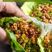 Asian chicken lettuce wraps for Pinterest.