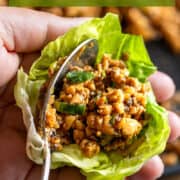 Asian chicken lettuce wraps for Pinterest.