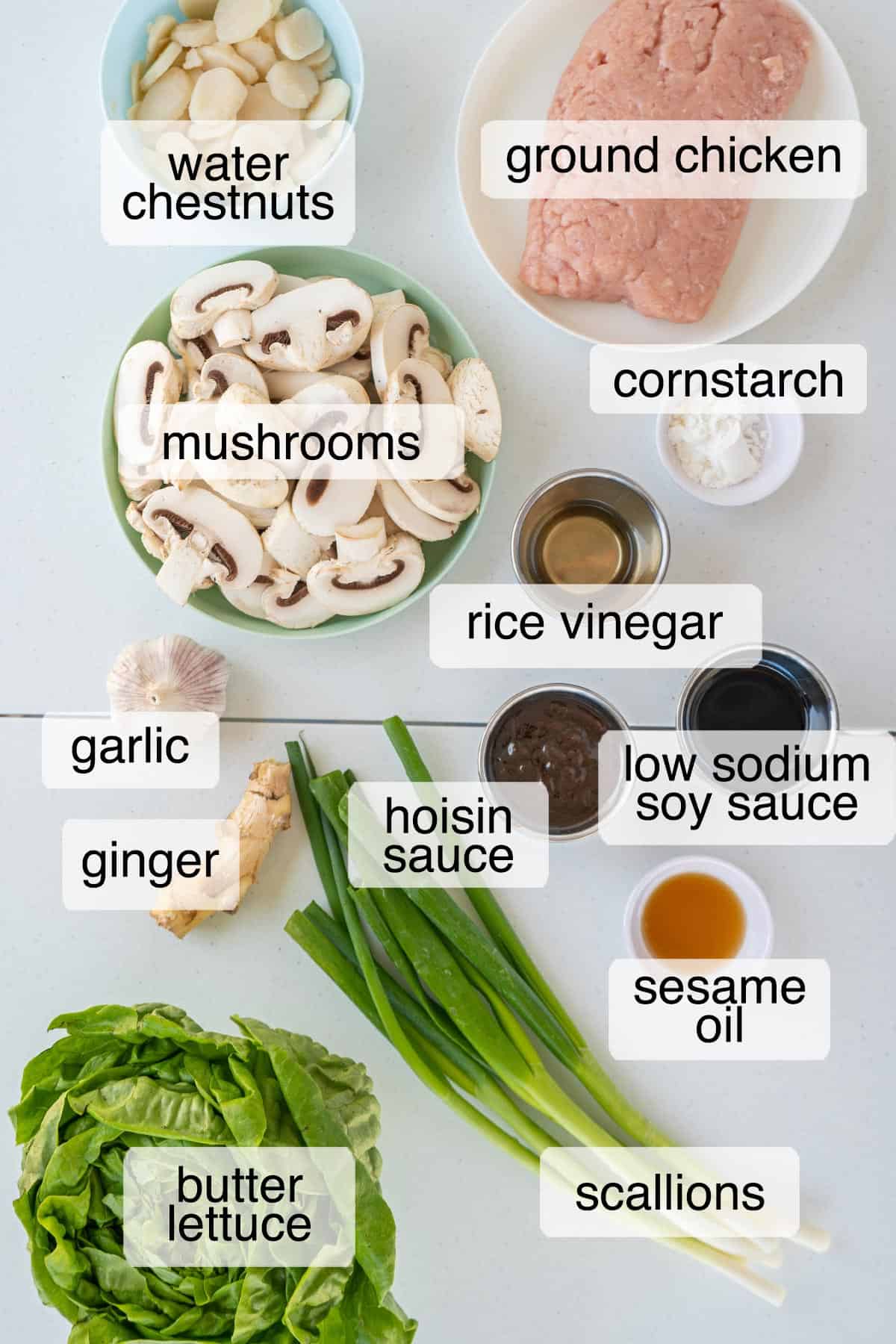Ingredients to make lettuce wraps.