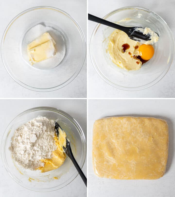 Making tart shells dough.