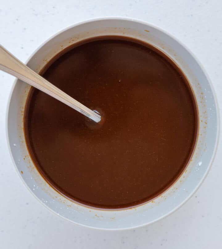 Making the sauce.