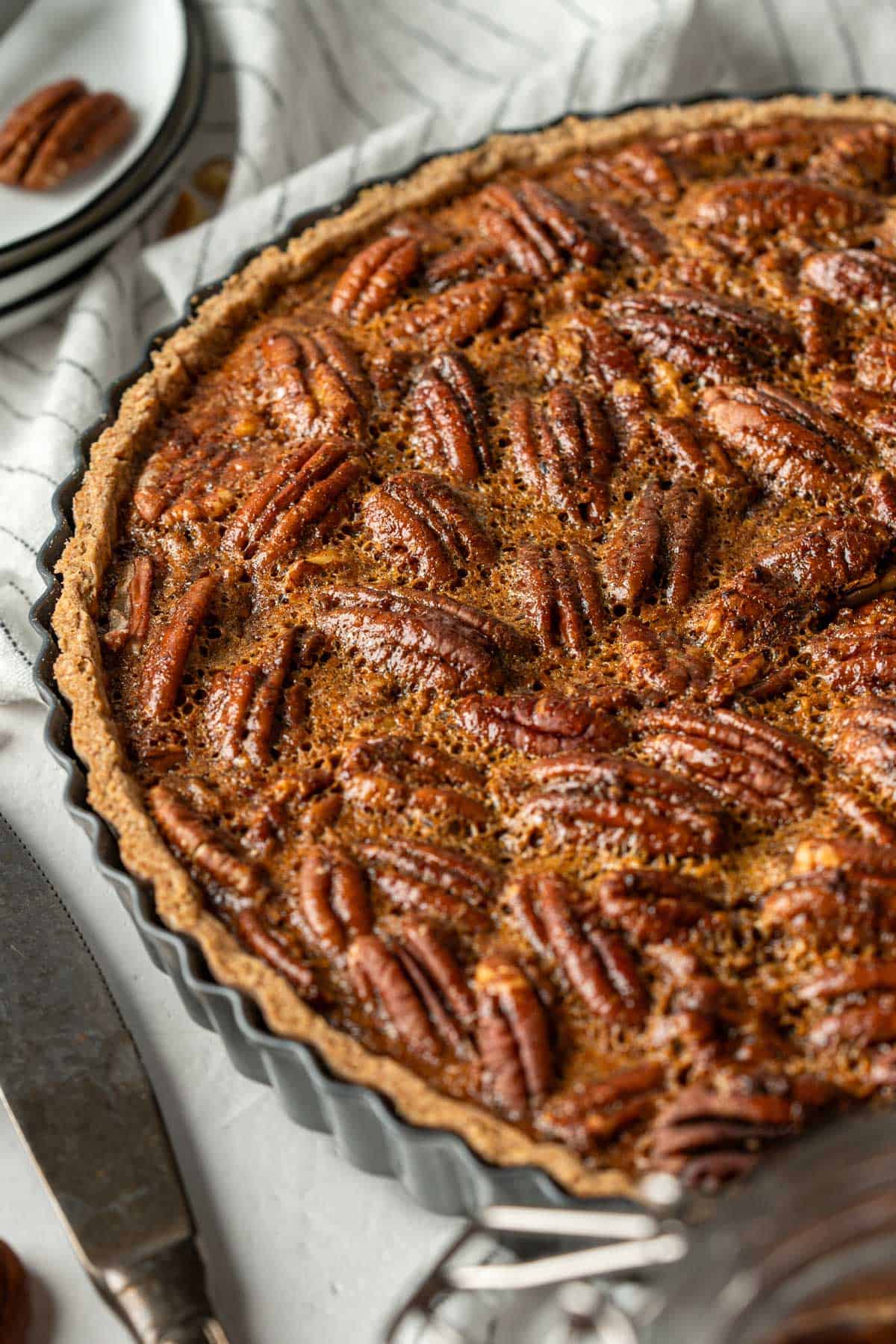 Side view of the pie